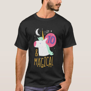 Kinder 10 und magisches Mädchen zehnte Geburtstags T-Shirt