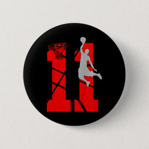 Kinder 11 Jahre alt 11. Basketball Geburtstagspart Button