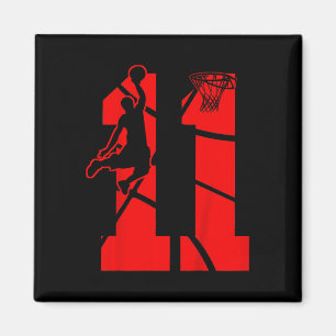 Kinder 11 Jahre alt 11. Basketball Geburtstagspart Magnet