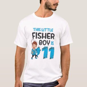 Kinder 11 Jahre alt Kleiner Fisherboy Angeln Kinde T-Shirt