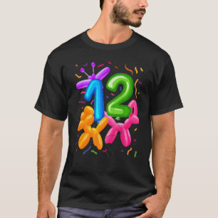 Kinder 12. Geburtstag Ballon Tiere Ballon Thema T-Shirt