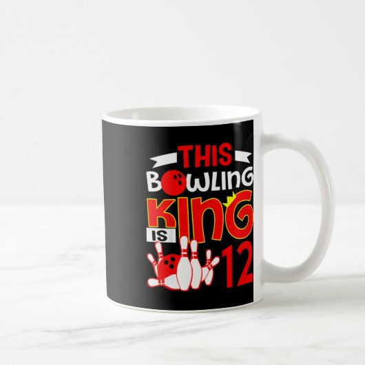 Kinder 12. Geburtstag Grafik - dieser Bowling King Kaffeetasse (Rechts)