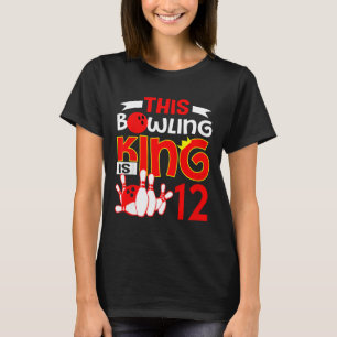 Kinder 12. Geburtstag Grafik - dieser Bowling King T-Shirt
