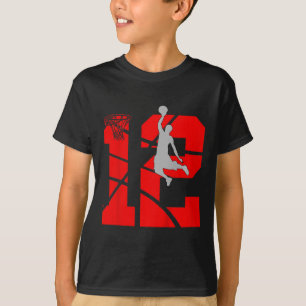 Kinder 12 Jahre alt 12. Bysketbyll Geburtstagspart T-Shirt