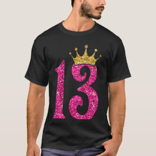 Kinder 13 Jahre alt 13. Geburtstag Mädchen Goldene T-Shirt
