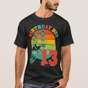 Kinder 13 Jahre alt Eishockey Retro Geburtstagspar T-Shirt