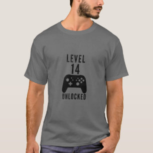 Kinder 14 Jahre alt Geburtstag Gamer Stufe 14 Unve T-Shirt