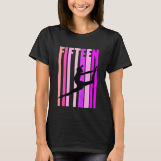 Kinder 15 15. Gymnastik Retro Gymnast Geburtstag D T-Shirt