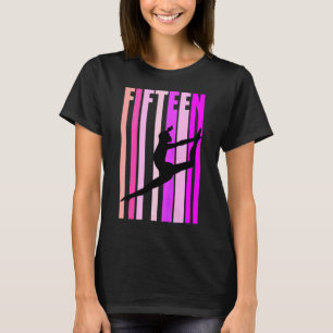 Kinder 15 15. Gymnastik Retro Gymnast Geburtstag D T-Shirt