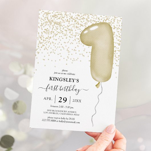 Kinder 1. Ballon Geburtstag Einladung