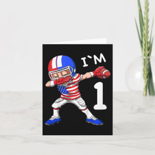 Kinder 1 Geburtstag American Football Dabbing 1 Ja Karte