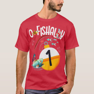 Kinder 1 Geburtstag Fischen Thema für Jungen und M T-Shirt