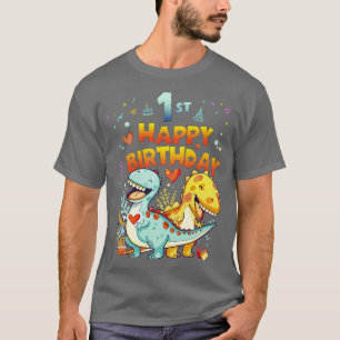 Kinder 1. Geburtstag Glücklicher 1-jähriger Dino D T-Shirt