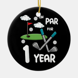 Kinder 1 Geburtstag Golf Funny Golfer 1 Jahr alt Keramik Ornament