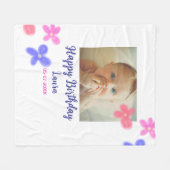 Kinder 1 Geburtstag hinzufügen Name Datum hinzufüg Fleecedecke (Vorderseite (Horizontal))