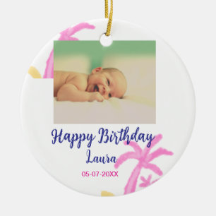 Kinder 1 Geburtstag hinzufügen Name Datum hinzufüg Keramik Ornament