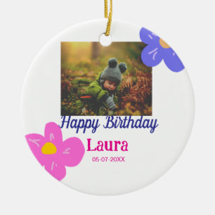 Kinder 1 Geburtstag hinzufügen Name Datum hinzufüg Keramik Ornament