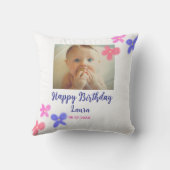 Kinder 1 Geburtstag hinzufügen Name Datum hinzufüg Kissen (Rückseite)