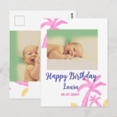 Kinder 1 Geburtstag hinzufügen Name Datum hinzufüg Postkarte (Vorne/Hinten)