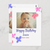 Kinder 1 Geburtstag hinzufügen Name Datum hinzufüg Postkarte (Vorne/Hinten)