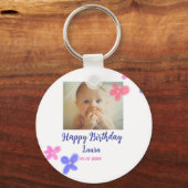 Kinder 1 Geburtstag hinzufügen Name Datum hinzufüg Schlüsselanhänger (Rückseite)