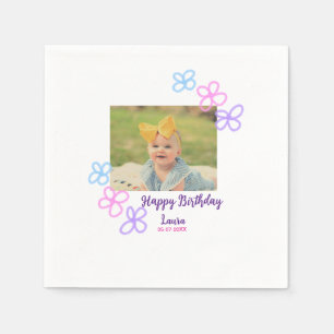 Kinder 1 Geburtstag hinzufügen Name Datum hinzufüg Serviette