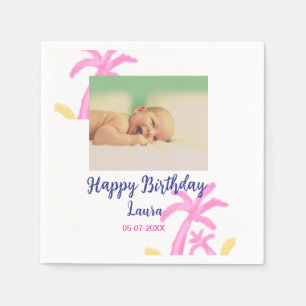 Kinder 1 Geburtstag hinzufügen Name Datum hinzufüg Serviette