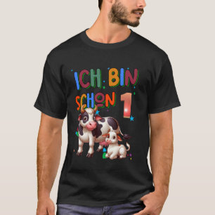 Kinder 1. Geburtstag Jungen Kuh Geburtstagsfeier 1 T-Shirt