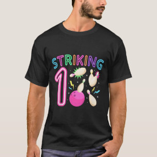 Kinder 1 Geburtstag Party Bowling Mädchen 1 Jahr a T-Shirt