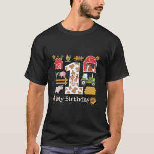 Kinder 1. Geburtstag Shirt Traktor Schweinekuh