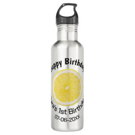 Kinder 1 Geburtstag Zitronenscheibe Name Datum m Edelstahlflasche