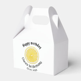 Kinder 1 Geburtstag Zitronenscheibe Name Datum m Geschenkschachtel