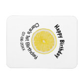 Kinder 1 Geburtstag Zitronenscheibe Name Datum m Magnet (Horizontal)