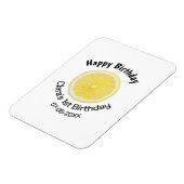 Kinder 1 Geburtstag Zitronenscheibe Name Datum m Magnet (Linke Seite)