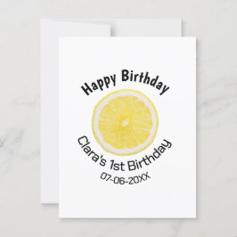 Kinder 1 Geburtstag Zitronenscheibe Name Datum m Postkarte