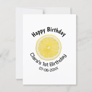 Kinder 1 Geburtstag Zitronenscheibe Name Datum m Postkarte