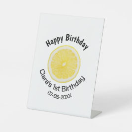 Kinder 1 Geburtstag Zitronenscheibe Name Datum m Sockelschild