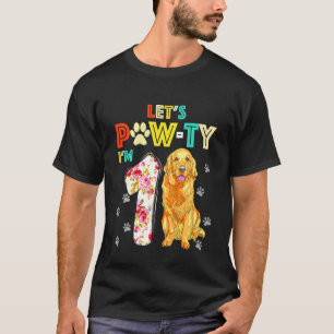 Kinder 1 Jahr alter Goldener Retriever Hund 1. Geb T-Shirt