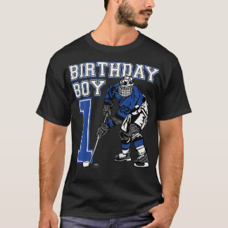 Kinder 1 Jahr Eishockey Thema Geburtstagsparty 1 T-Shirt