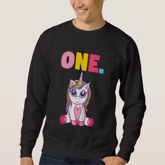 Kinder 1. Kindergeburtstag Einhorn Sweatshirt (Vorderseite)