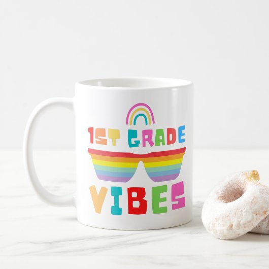 Kinder 1. Klasse Vibes-First Klasse zurück zur Sch Kaffeetasse (Mit Donut)