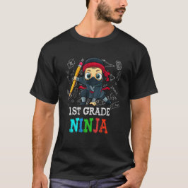 Kinder 1. Klasse zurück zur Schule Ninja Jungen T-Shirt