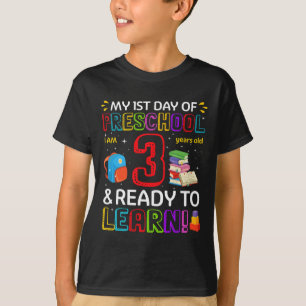 Kinder 1. Tag der Vorschule Ich bin 3 Jahre alt un T-Shirt