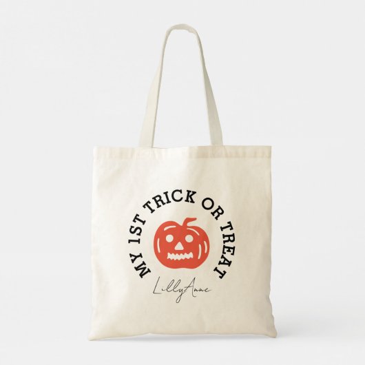 Kinder 1 Trick oder Behandlung Halloween Personali Tragetasche (Rückseite)