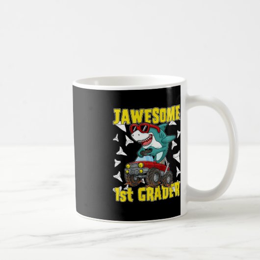Kinder 1er Klasse Monster Truck Dinosaur Megalodon Kaffeetasse (Rechts)