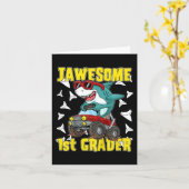 Kinder 1er Klasse Monster Truck Dinosaur Megalodon Karte (Gelbe Blume)