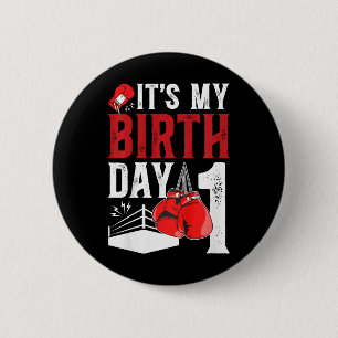 Kinder 1st Geburtstag Boxboxer Junge 1 Jahr alter Button