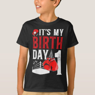 Kinder 1st Geburtstag Boxboxer Junge 1 Jahr alter T-Shirt