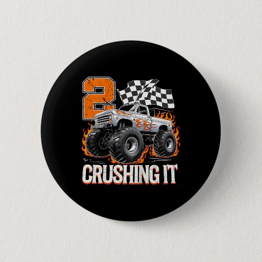 Kinder 2, die es zerquetschen Monster Truck Cool 2 Button (Vorderseite)