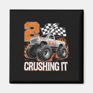 Kinder 2, die es zerquetschen Monster Truck Cool 2 Magnet